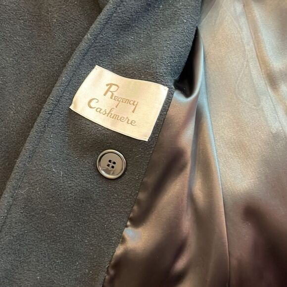 Vintage Joseph the Furrier Regency Cashmere Swing Coat Wool 80s 90s Black Sz 4 - Picture 9 of 11